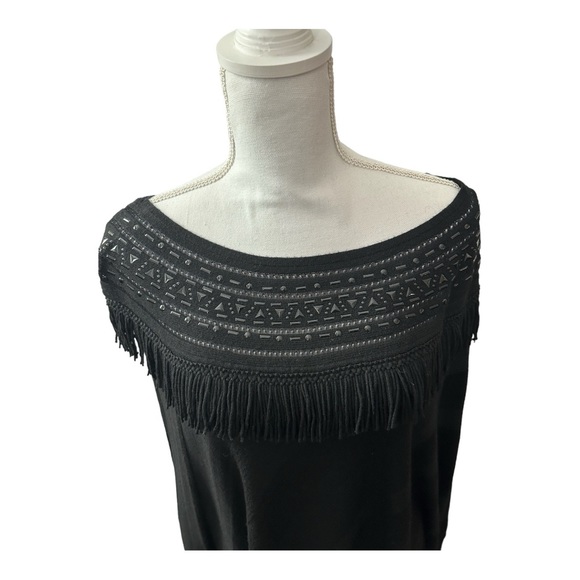WHBM Beaded Tassel Poncho - Picture 3 of 9